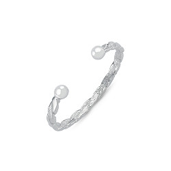 925 Sterling Silver Children's Polished & Barked Rope Torque Bangle