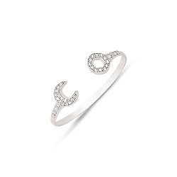 925 Sterling Silver CZ Kids Spanner Bangle