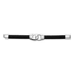 Gents Leather & Silver Bracelet