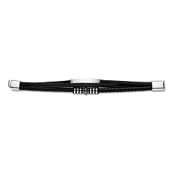 Gents Leather & Silver Bracelet
