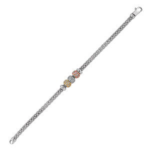 925 Sterling Silver Correana Bracelet With CZ Multi Colour Beads