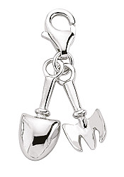 925 Sterling Silver Spade And Fork Charm