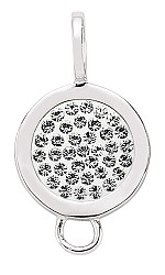925 Sterling Silver Circle Charm with Cubic Zirconia Stones