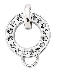 925 Sterling Silver Ring Charm with Cubic Zirconia Stones