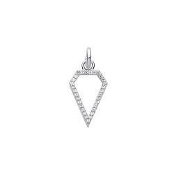 Silver CZ Diamond Cut Out Shape Charm
