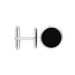Silver Round Onyx Gents Cufflinks