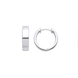 Silver Rhodium Plated Hinged Huggie Earrings