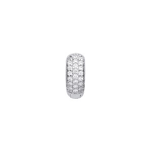 Silver CZ Huggie Earrings
