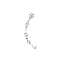 Silver CZ Fancy Cuff Stud Earrings