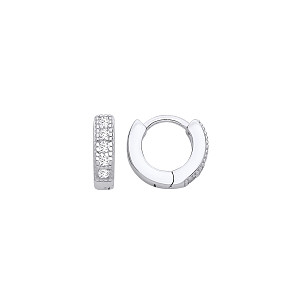 Silver Plain Baby Huggie Earrings