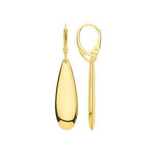 Gold Plated Puffed Pear Drop Earrings