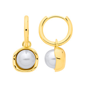 Gold Plated Pearl Statement Drop Earrings