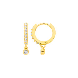 18K Gold Plated CZ Huggie Hoop Earrings