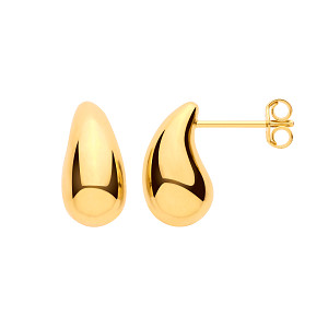 Gold Plated Vermeil Small Tapered Dome Hoop Earrings