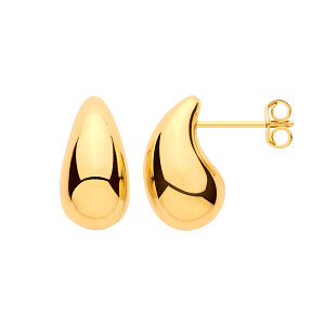 Gold Plated Vermeil Medium Tapered Dome Hoop Earrings