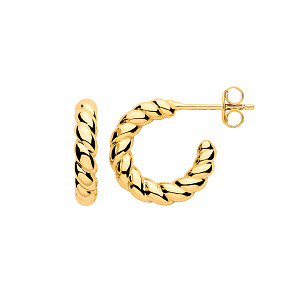 Gold Plated Twist Hoop Earrings