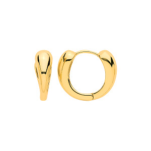 Gold Plated Round Domed Huggie Hoop Earrings