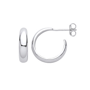 Silver Half Hoop Earrings