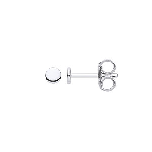 Silver Disc Stud Earrings