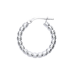 Silver Bead Hoop Earrings