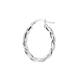 925 Sterling Silver Twist Hoop Earrings