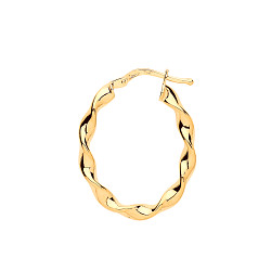 Gold Plated Oval Twist Hoop Earrings