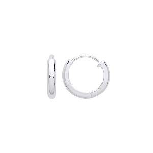 925 Sterling Silver Huggie Hoop Hinged 10mm Sleeper Earrings