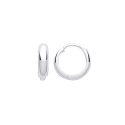 925 Sterling Silver Huggie Hoop Hinged 10mm Sleeper Earrings