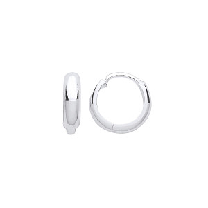 925 Sterling Silver Huggie Hoop Hinged 10mm Sleeper Earrings