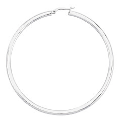 Plain Silver Large Hoop Earrings
