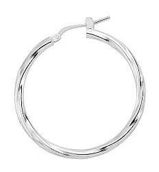 925 Sterling Silver Plain Twist Hoops