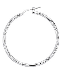 925 Sterling Silver Plain Twist Hoops