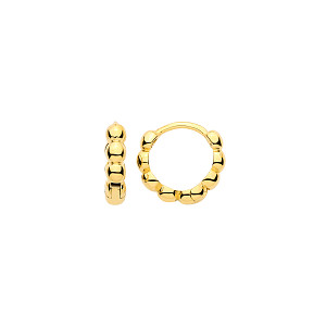 Gold Plated Bead Huggie Hoop Earrings