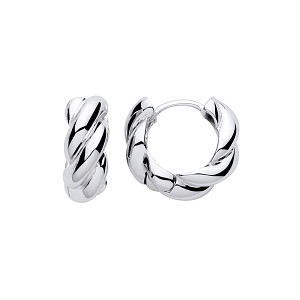 Silver Twist Hoop Earrings