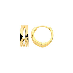 Gold Plated Wave Huggie Hoop Earrings