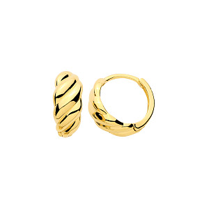 Gold Plated Croissant Huggie Hoop Earrings