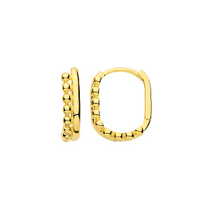 Gold Plated Rectangle Huggie Hoop Earrings