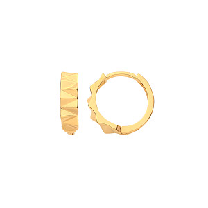 Gold Plated Barked Huggie Hoop Earrings