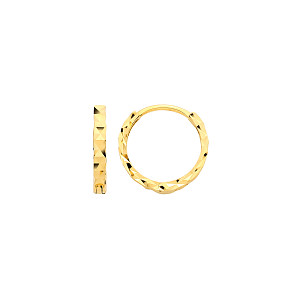 Gold Plated Diamond Cut Hoop Earrings