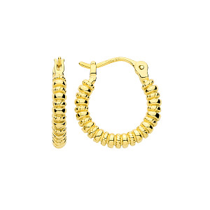Gold Plated Ribbed Hoop Earrings