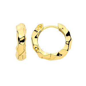 Gold Plated Irregular Texture Huggie Hoop Earrings