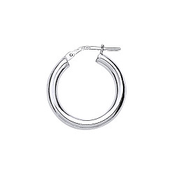 925 Sterling Silver Small Plain Hoop Earrings