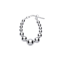 925 Sterling Silver Oval Graduated Bead Hoops