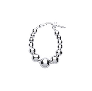 925 Sterling Silver Oval Graduated Bead Hoops