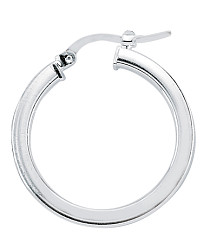 925 Sterling Silver Plain Silver Hoop Earrings