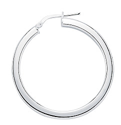 Plain 925 Sterling Silver Hoop Earrings