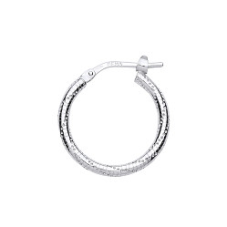 Silver Hoop earrings With Engraving Detail