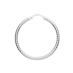 925 Sterling Silver Twist Hoop Earrings
