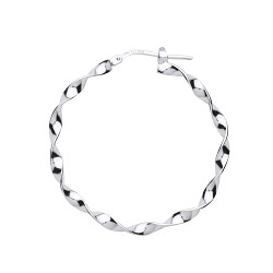 925 Sterling Silver Twist Hoop Earrings