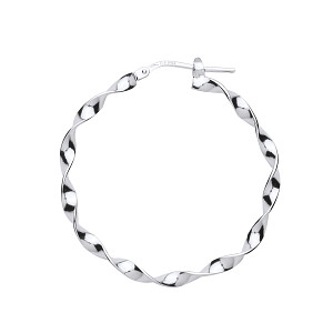 925 Sterling Silver Twist Hoop Earrings